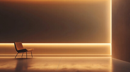 Elegant minimalist interior design warm taupe wall soft lighting modern atmosphere contemporary space clean aesthetic refined ambiance stylish home decor subtle gradient warm tones backdrop