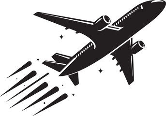plane silhouette on a white background, vector illustration