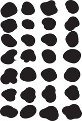 A Set of Different irregular shapes. A collection of Blobs ,Abstract organic rectangle shapes. Uneven frame boxes. Irregular blob set.  Amoeba design elements. Freeform