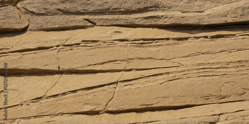 Poster Sedimentary Rock Texture...Layered Stone Close-Up...Tan Rock Face Details...Geological Formation Beauty...Natural Erosion Patterns...A Timeless Landscape...Earth's History Revealed...Nature's