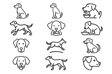 Cute dog vector art  of set illustration 