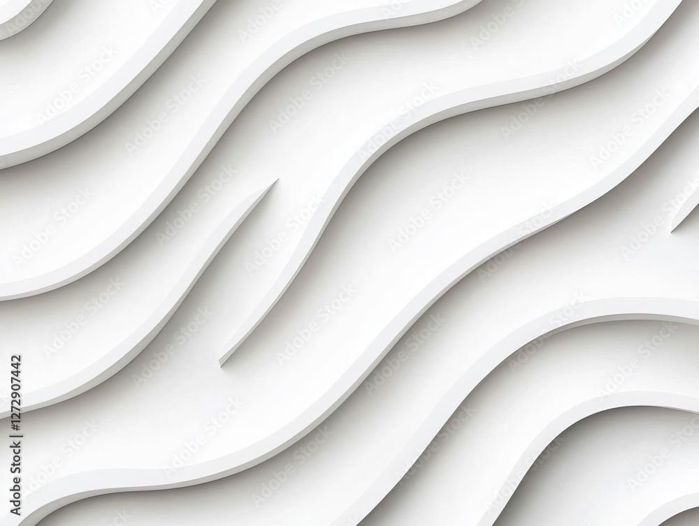 Poster abstract white waves creating a modern and sleek background design.