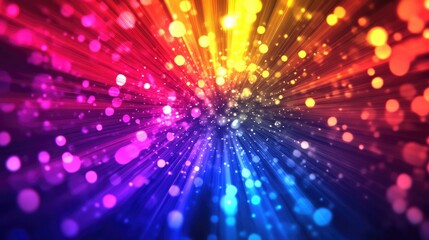 Fototapeta premium A digital abstract neon fractal resembling a cosmic explosion of radiant colors