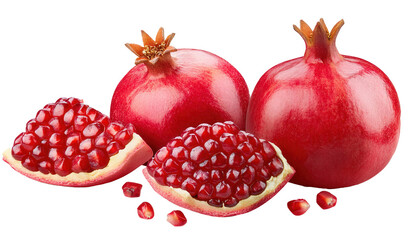 Pomegranate, isolated on white background, full depth of field