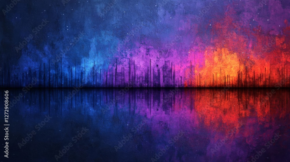 Poster stunning colorful abstract background with reflections on water, creating a vibrant atmosphere.