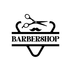 Barbershop vintage Logo template on isolated white background