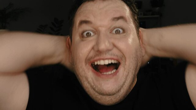 A cheerful man enjoys life.