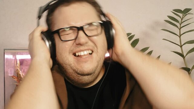 A cheerful man enjoys life.