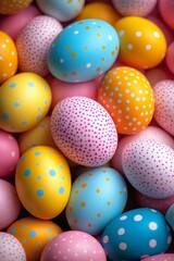 Fototapeta premium Colorful easter eggs forming a festive arrangement for easter celebration