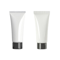 Beauty Essentials: Two sleek, pristine tubes of skincare or cosmetic product are presented, ready to convey freshness and care, perfect for showcasing product lines and the essence of beauty.