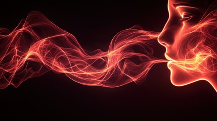 Fototapeta premium Vibrant red and orange flames erupting against a deep black background in dynamic contrast