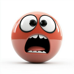 Fearful Expression Open Mouth wide eyes against a white background