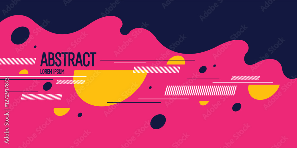 Poster abstract composition with dynamic and geometric shapes. modern template for advertising, vector back