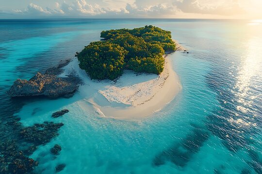 Aerial view of Patawan island in Balabac, Philippines