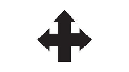 three way cross arrow sign