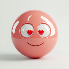 Fototapeta premium Loving Expression Heart Shaped Eye smiling against a light background