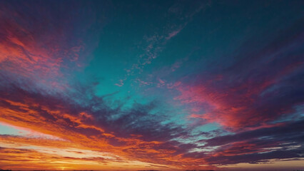 Obraz premium A colorful evening sky with glowing orange and electric purple.