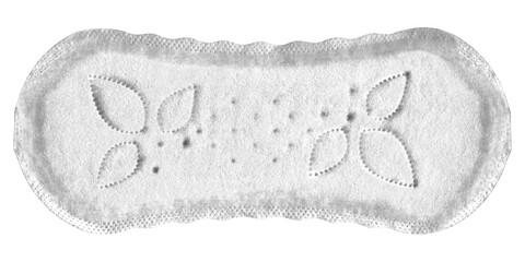 Protective pads used by women on special days, sanitary pads, disposable menstrual pads for women, isolated on white background