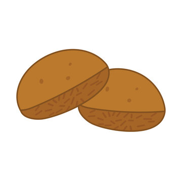 recommend clip art: Gambar kue pukis cokelat vector illustration, kue pukis kartun, chocolate pukis cake isolated on white background, indonesian traditional snack, street food indonesia
                    