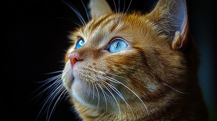 A beautiful cat with stunning blue eyes that captivates with its glance