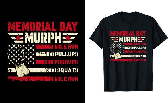 Memorial Day Murph Challenge Graphic T-Shirt Design