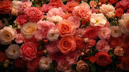 A lush bunch of delicate pink and white flowers with vibrant green foliage
