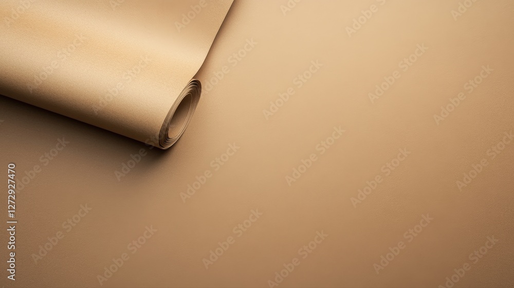 Poster elegant brown paper roll displaying texture and richness with space for text