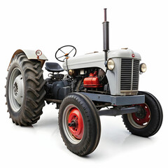 Obraz premium A classic farm tractor with a timeless design is displayed, showcasing its sturdy build and vintage charm.