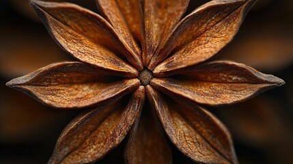 Star anise spice detailed close up macro view