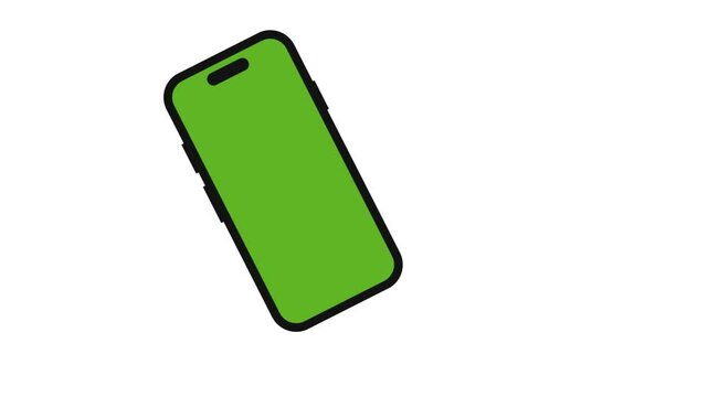 Animated 3d Smartphone mockup on Green Screen with White Background. Mobile Phone Mockup animation Chroma Key screen. 
Smartphone mockup presentation green screen for advertising, product, marketing, 