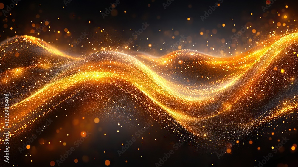 Poster gold abstract bokeh background with shimmering light effects and soft glowing particles perfect for 