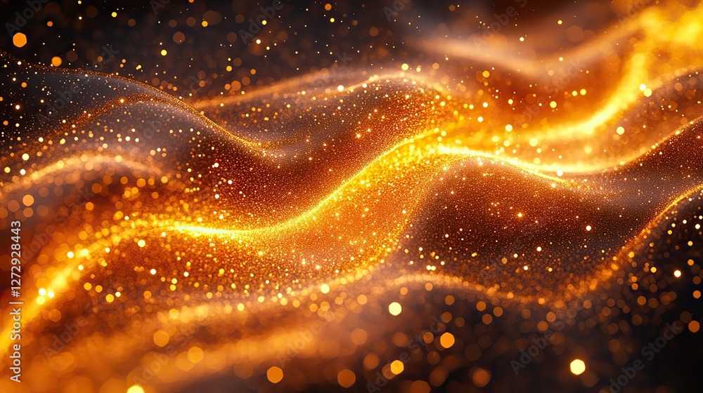 Poster gold abstract bokeh background with shimmering light effects and soft glowing particles perfect for 