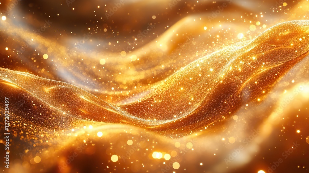 Poster golden abstract background with soft bokeh lights creating a warm and elegant visual for festive des