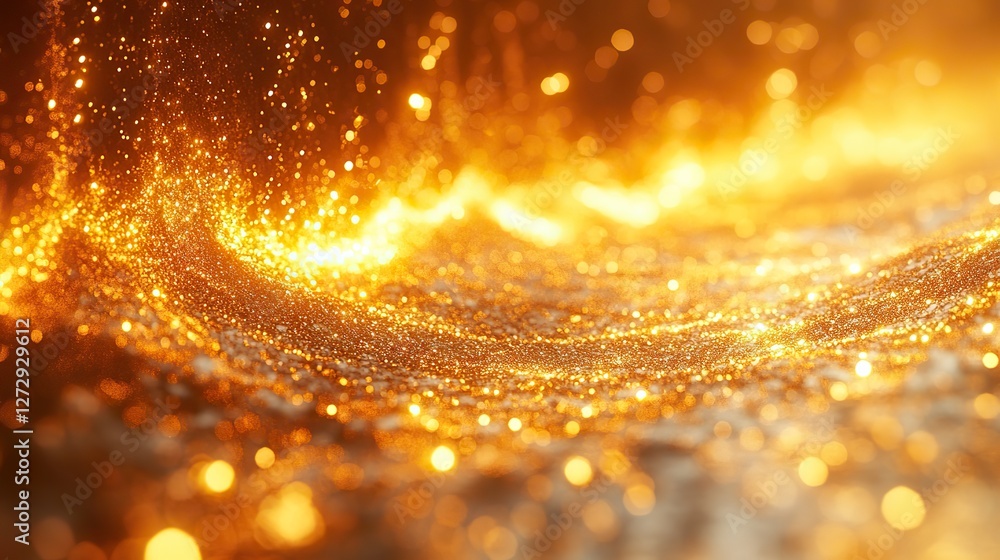 Poster golden abstract background with soft bokeh lights creating a warm and elegant visual for festive des