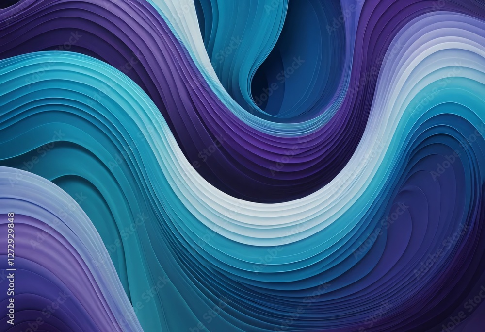 Poster abstract fluid waves. blue and purple hues. flowing design for creative projects. dynamic and tranqu