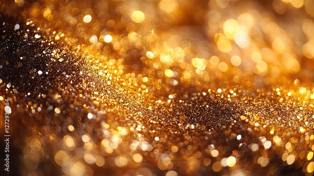 Poster golden bokeh blur abstract background with soft shimmering lights perfect for festive designs elegan