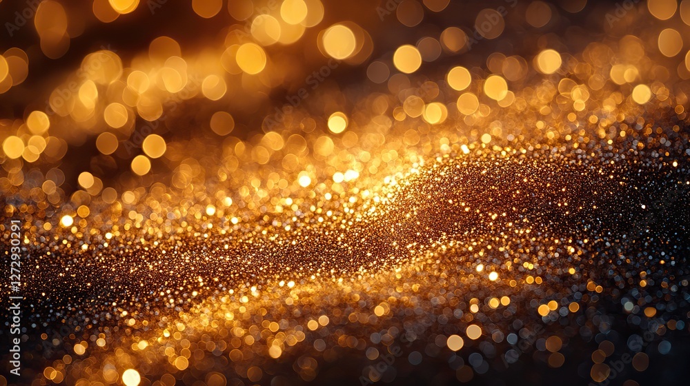 Poster golden bokeh blur abstract background with soft shimmering lights perfect for festive designs elegan