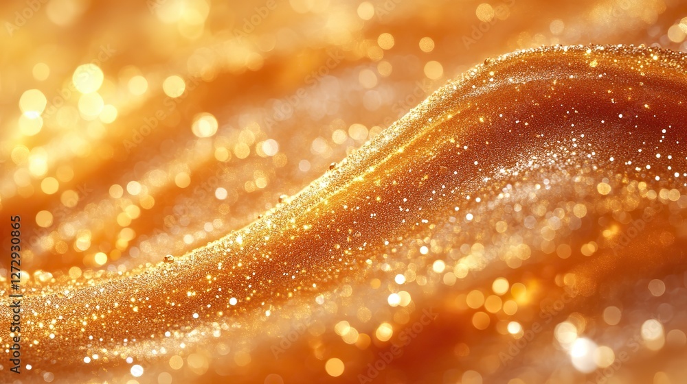 Poster golden bokeh lights abstract background with soft blurred glow for elegant and festive designs perfe