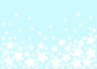 たくさんの白い花の壁紙　背景 水色