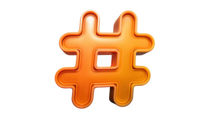 Obraz premium Social Media Hashtag Icon 3D Cartoon Style Illustration on White Background