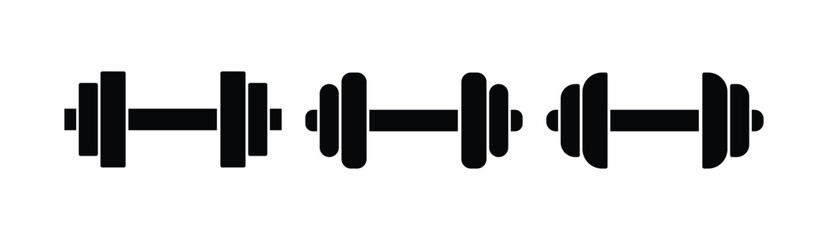 Dumbbell vector icon. Web icon gym dumbbell simple symbol
