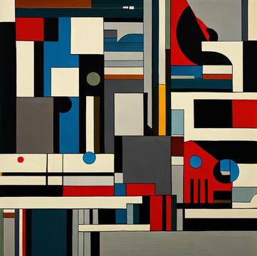 De Stijl Abstract Geometric Backgrounds
