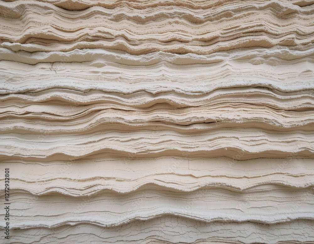 Poster sedimentary rock layers. earthy textures. natural stone formation. beige and cream waves. abstract g