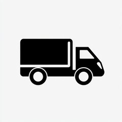 black delivery truck icon isolated on white background