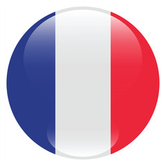 France circle flag logo icon digital vector illustration