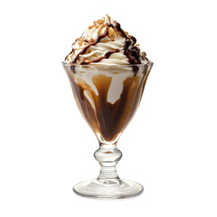 Irish coffee cream dessert isolated on transparent background