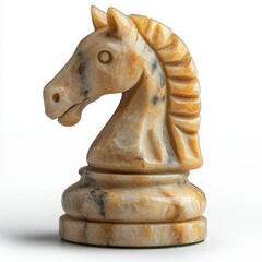 classic chess knight piece with detailed carvings