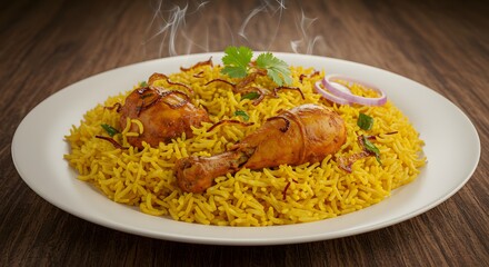 biryani desi food indian pakistani traditional fresh rice and chicken	