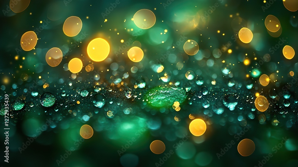 Poster green bokeh background with soft light effects for natural and serene design projects and vibrant vi