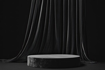 Dark velvet backdrop stage product display